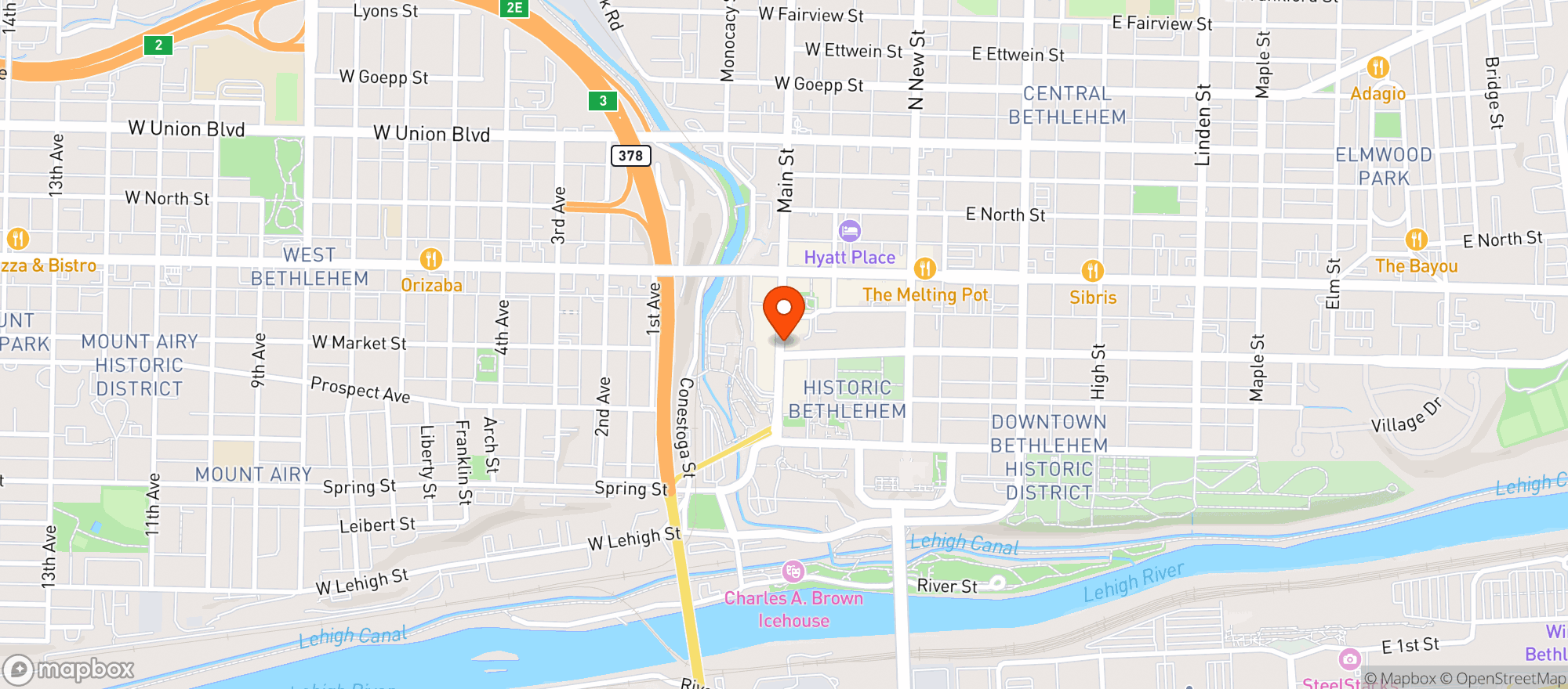 Map showing Tapas On Main