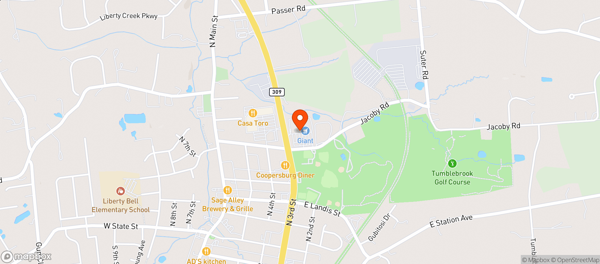 Map showing GIANT FOOD STORE