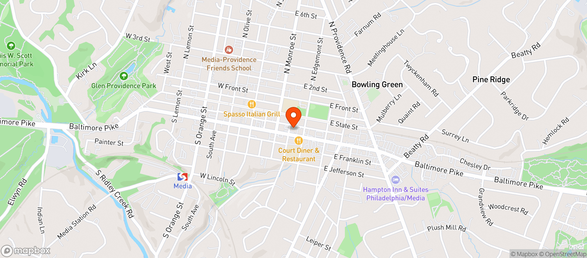 Map showing Pinocchio
