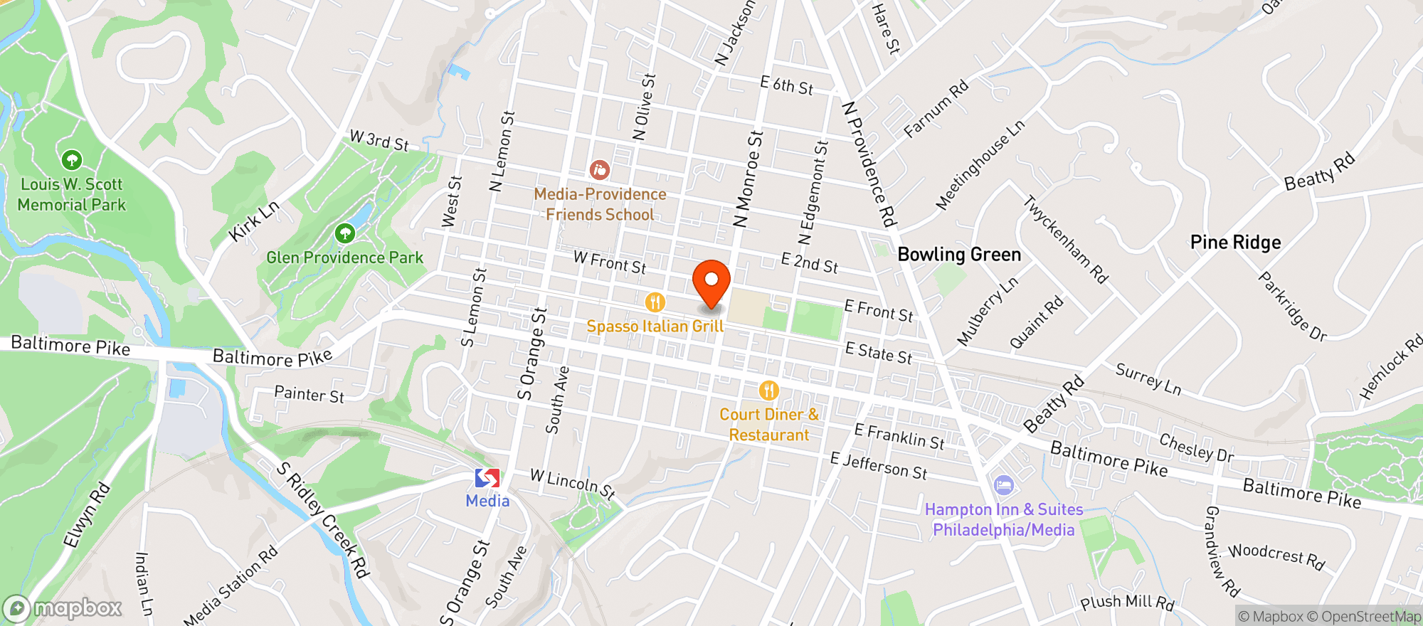 Map showing State Street Pub
