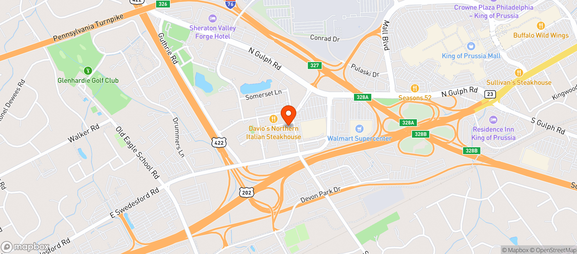 Map showing Williams Sonoma