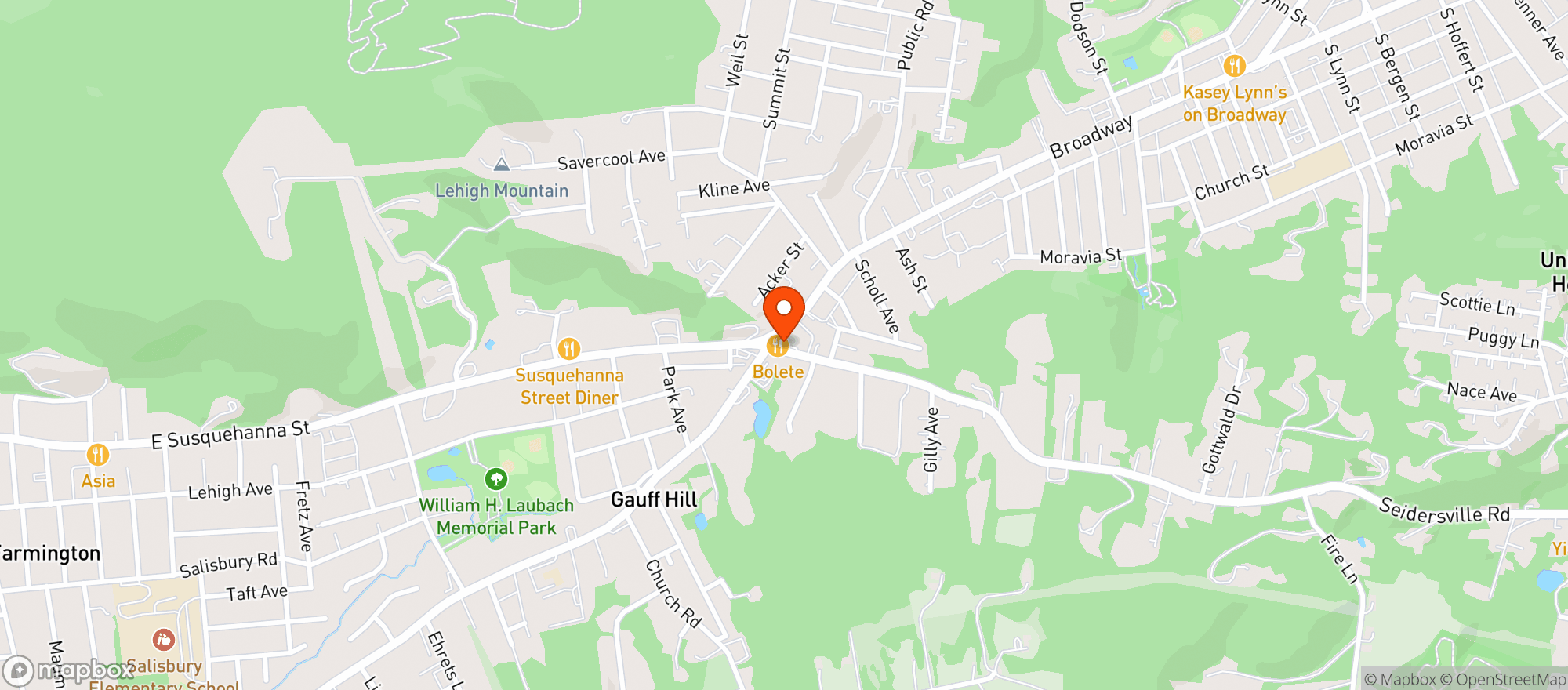 Map showing Bolete Restaurant