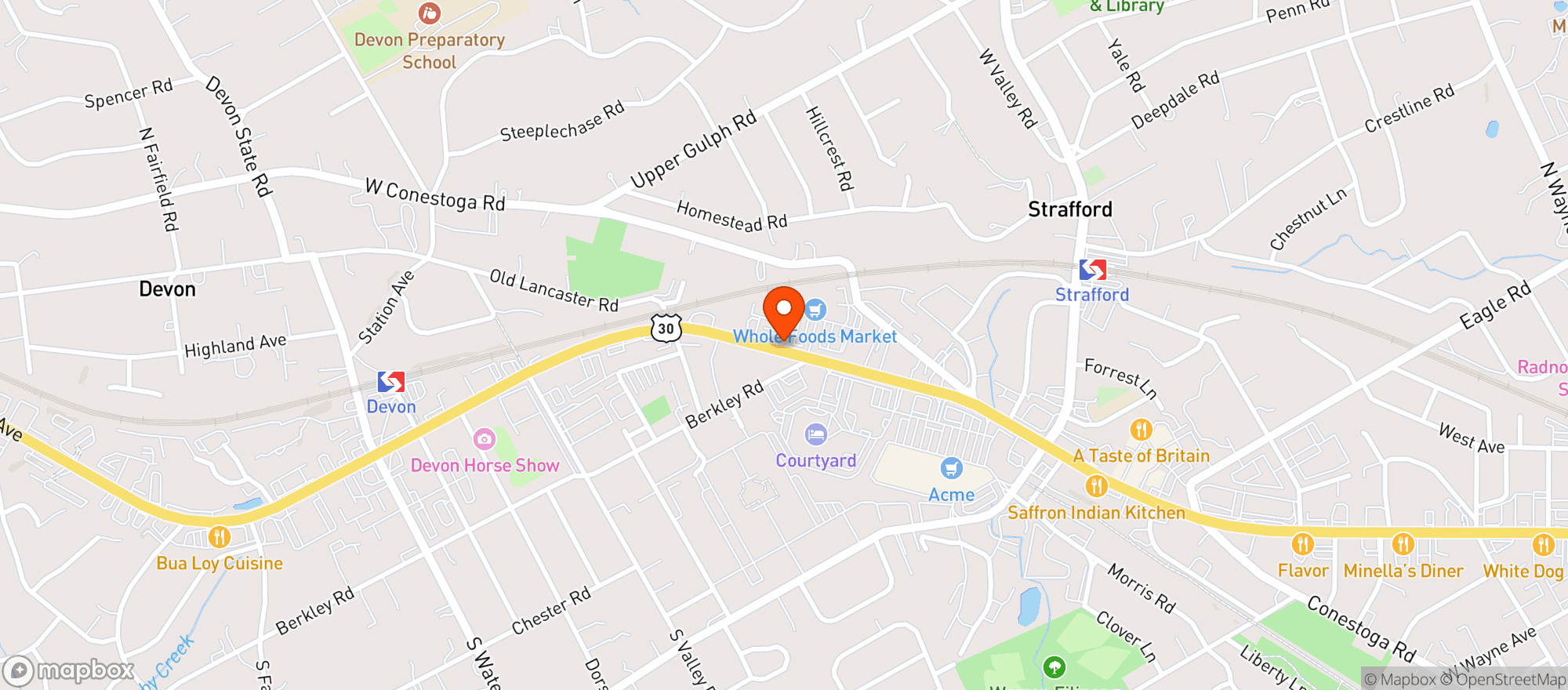 Map showing Whole Foods Market
