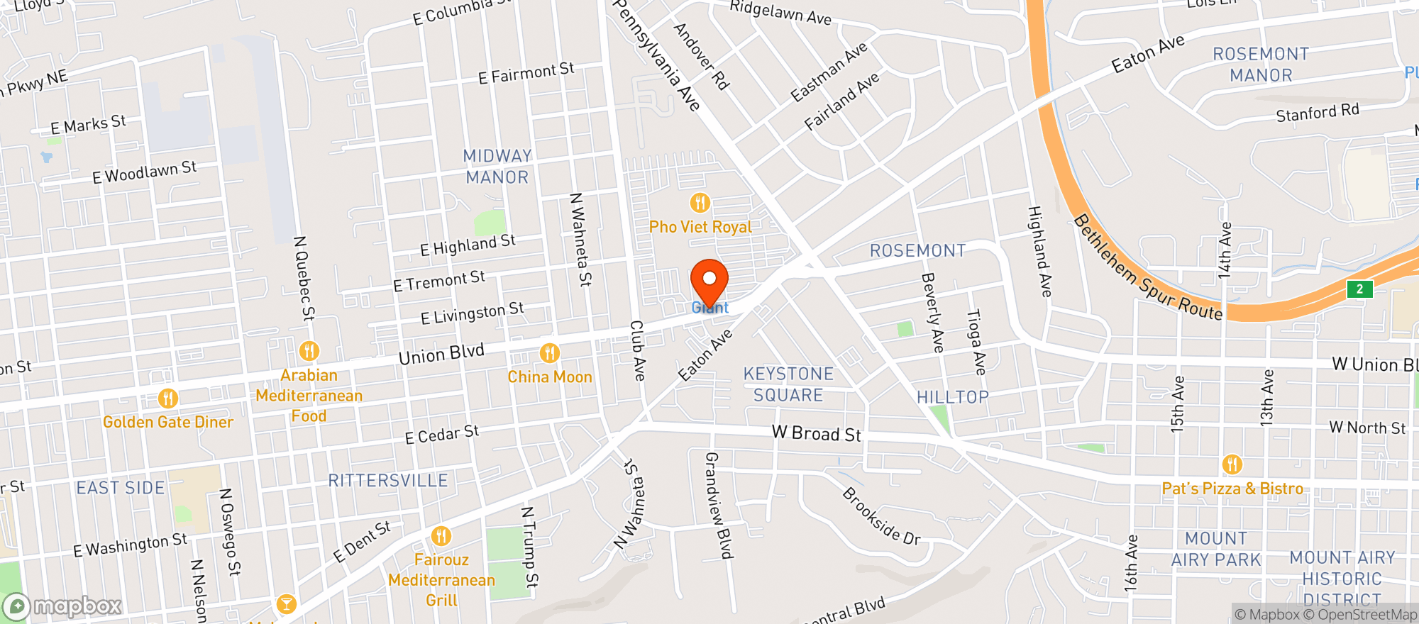 Map showing Jerrys