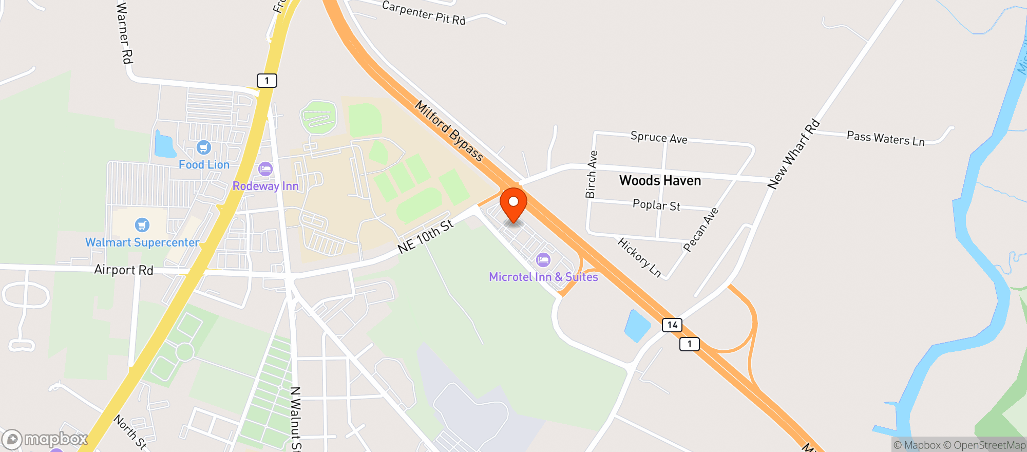 Map showing Grotto Pizza