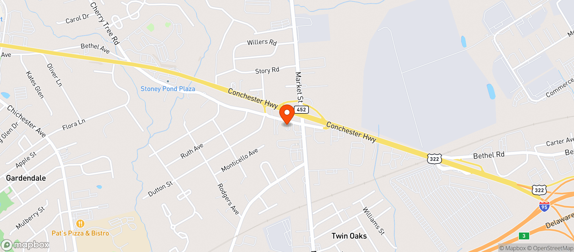 Map showing Gridiron Pub
