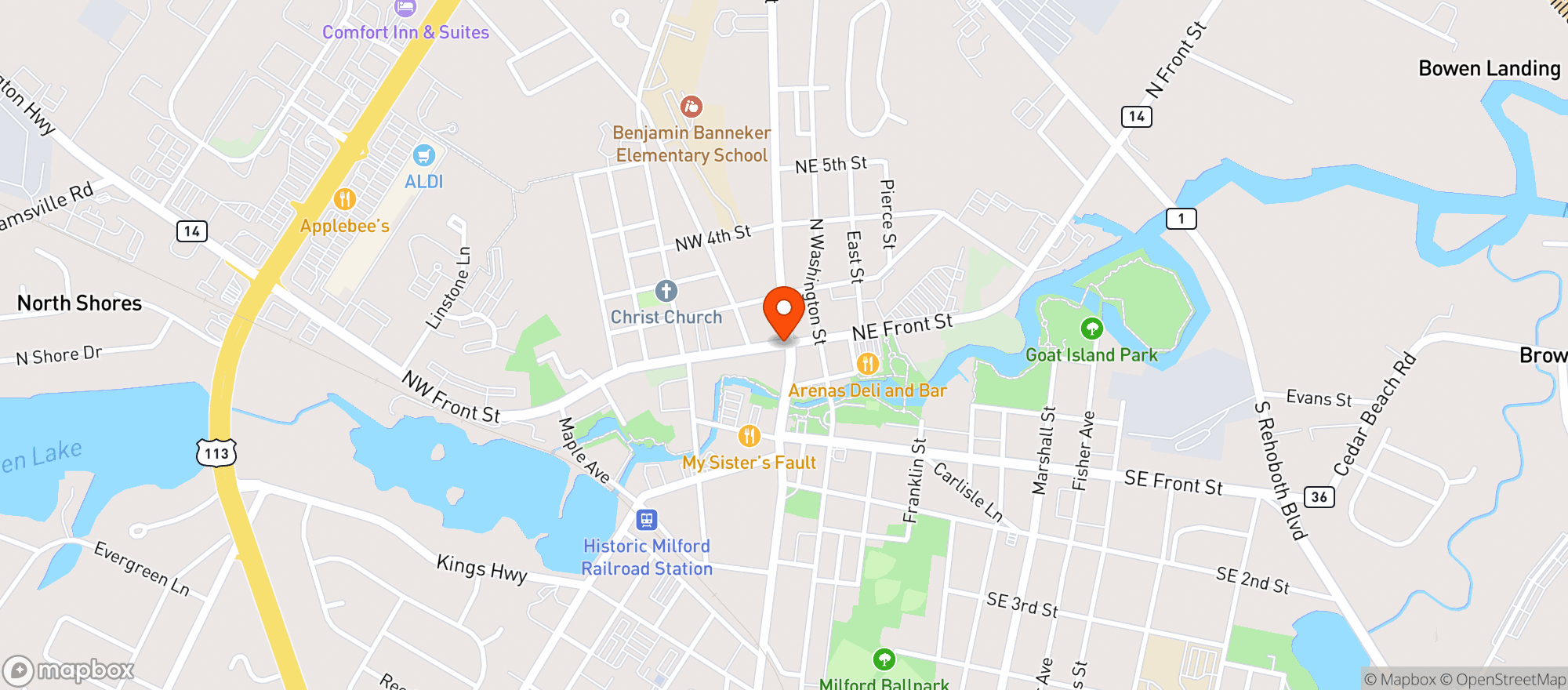 Map showing La Hacienda