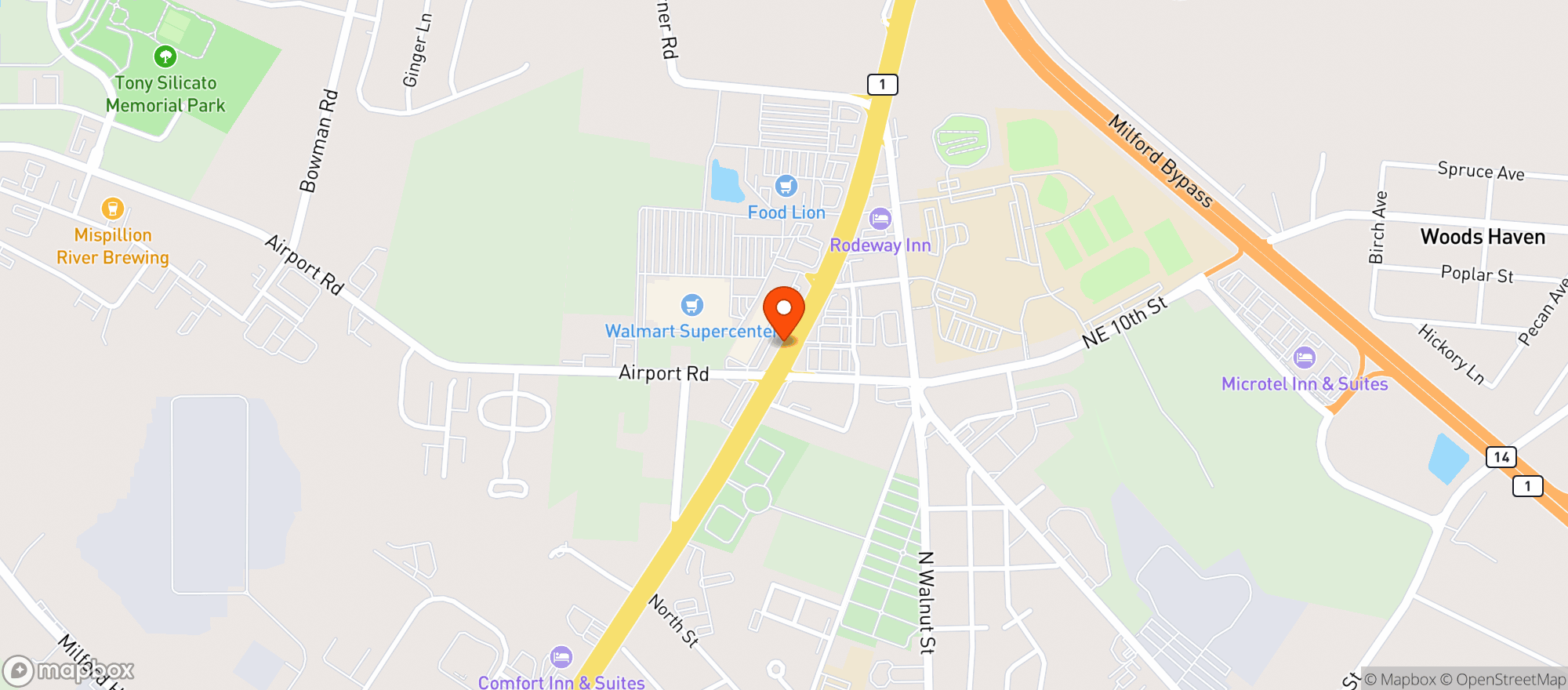 Map showing Oneills Liquor Store