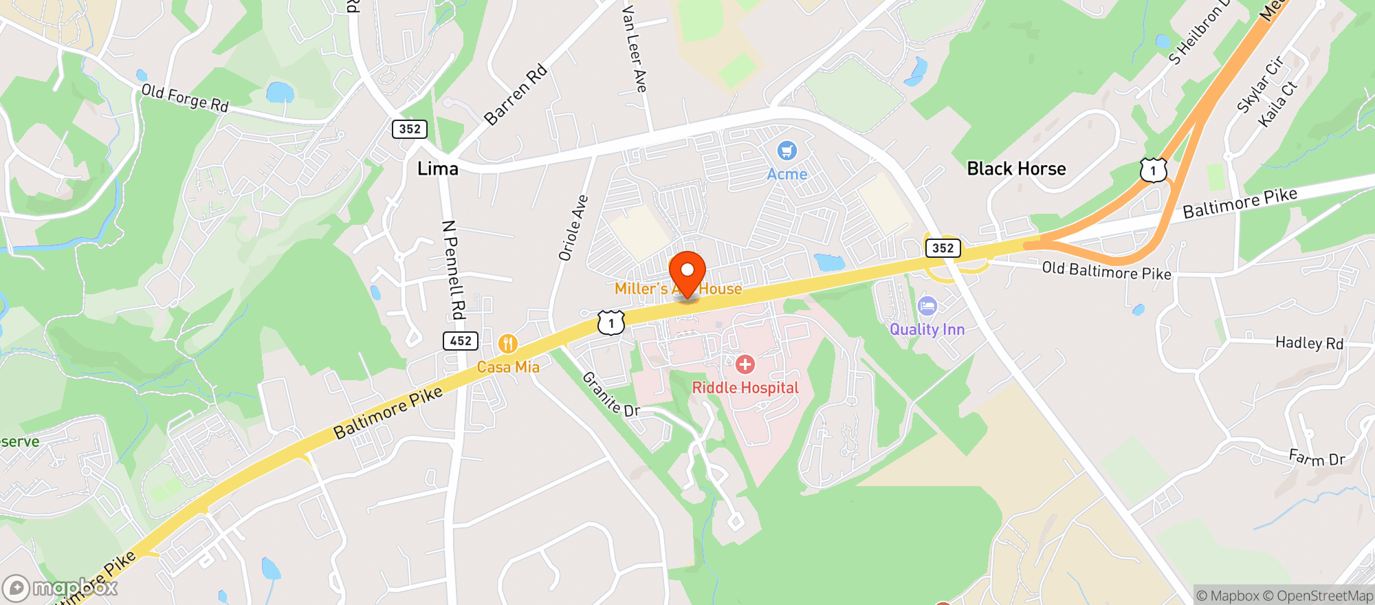 Map showing Acme Market #2876