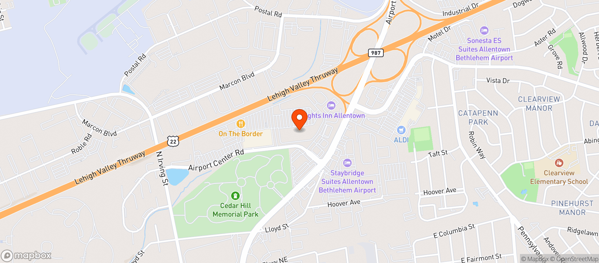 Map showing Millers Ale House