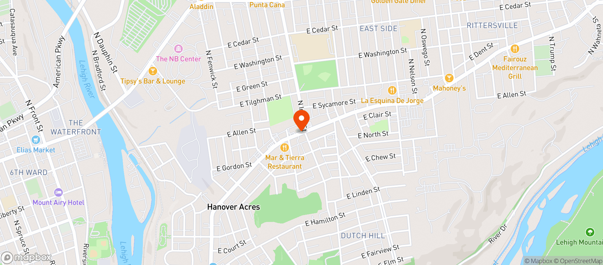 Map showing Hanover Beer Store