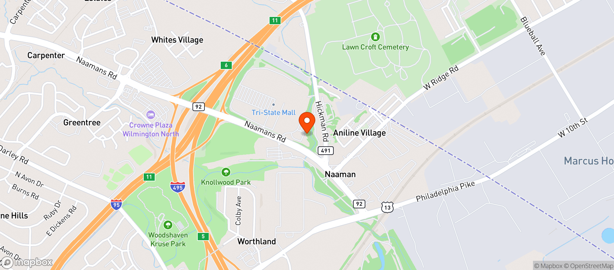 Map showing Tri-State Liquor Mart