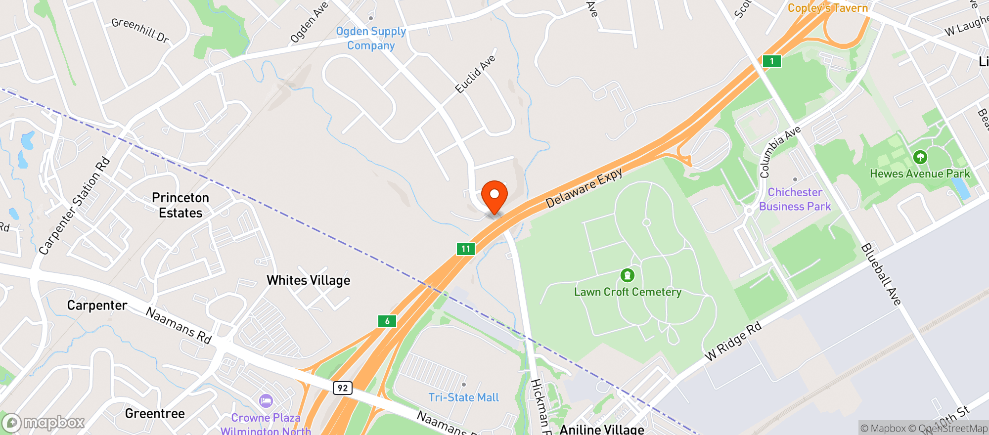 Map showing Duffers Mill