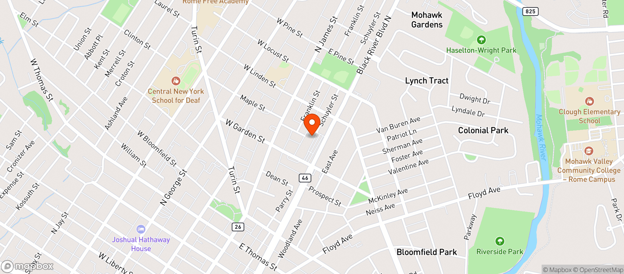 Map showing Black River Wine and Spirits