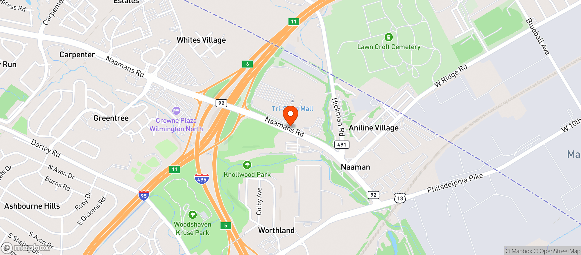 Map showing Tri State Liquors