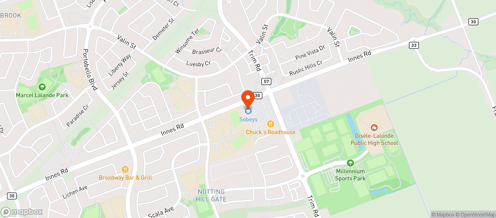 Map showing Sobeys 7496