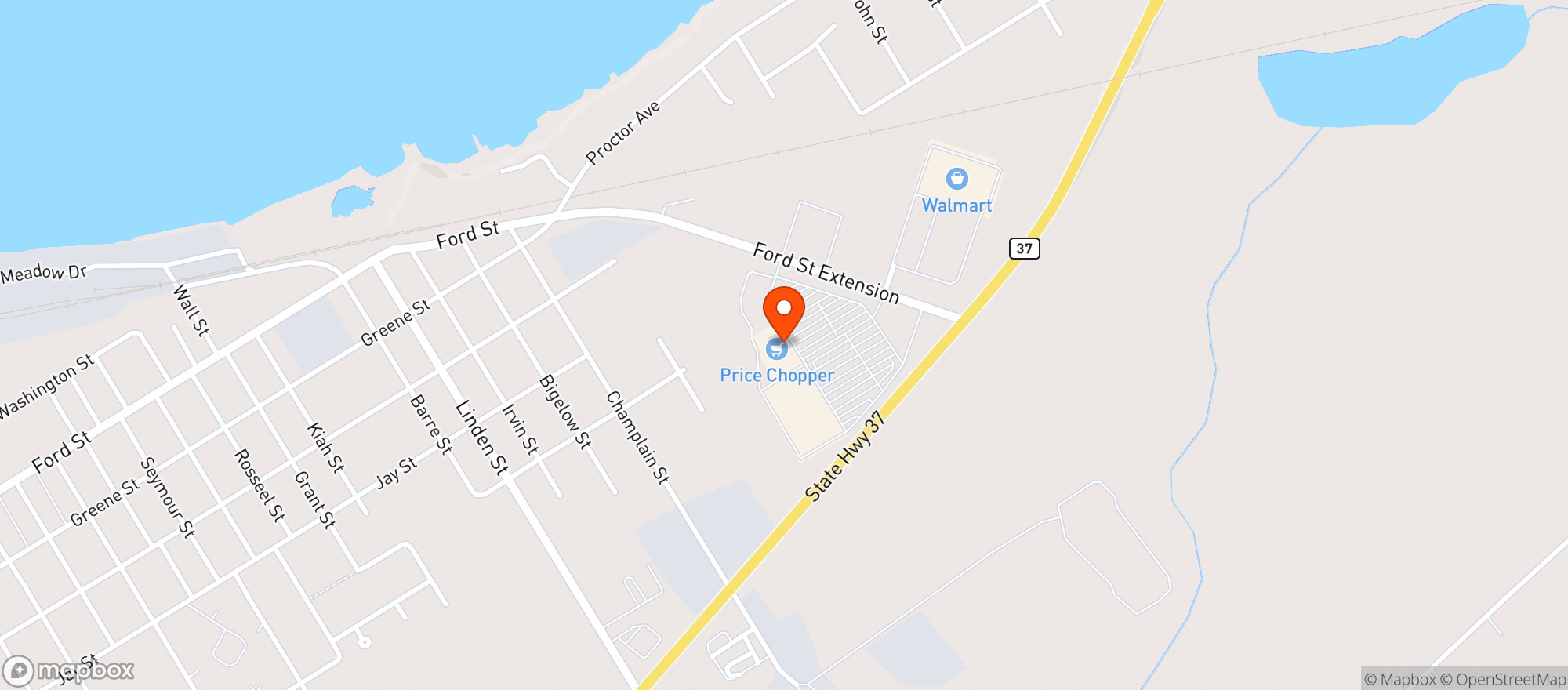 Map showing Price Chopper