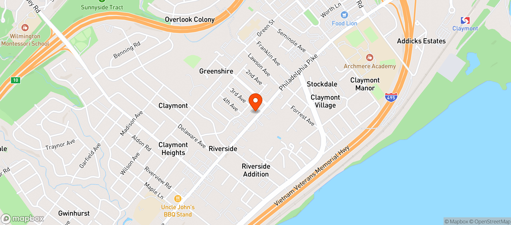 Map showing 447 Liquors