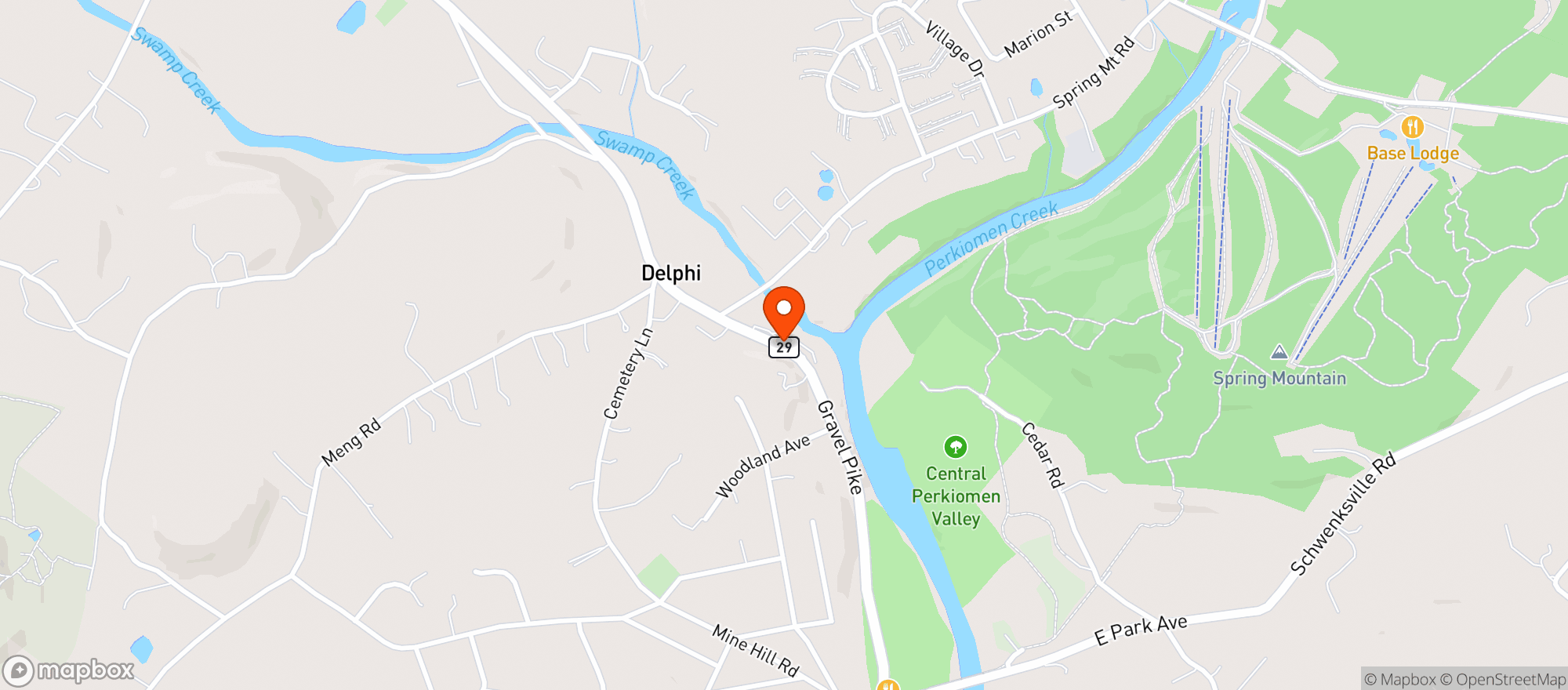 Map showing Moccias Train Stop