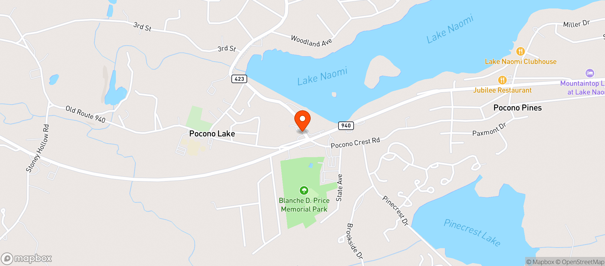 Map showing Food Express