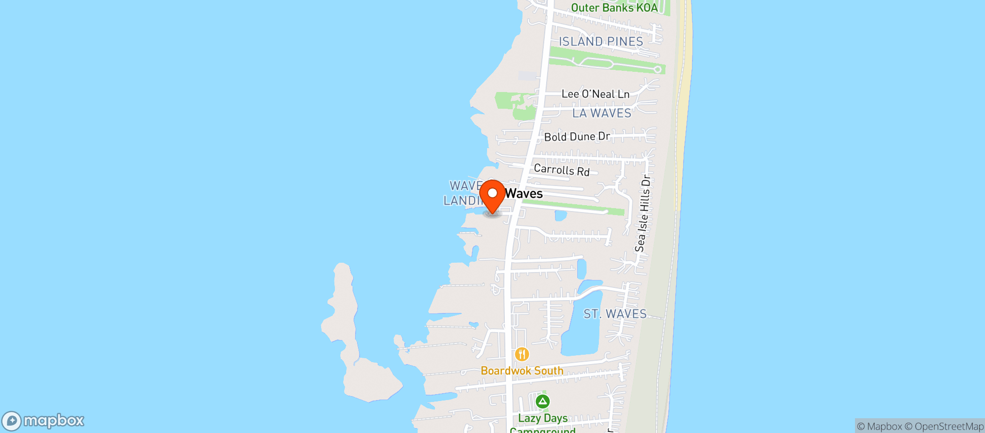 Map showing Watermen's Bar & Grill
