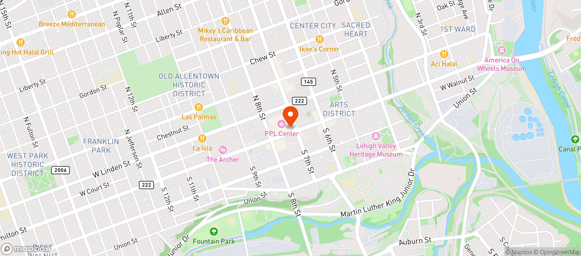 Map showing Ovg Ppl Center