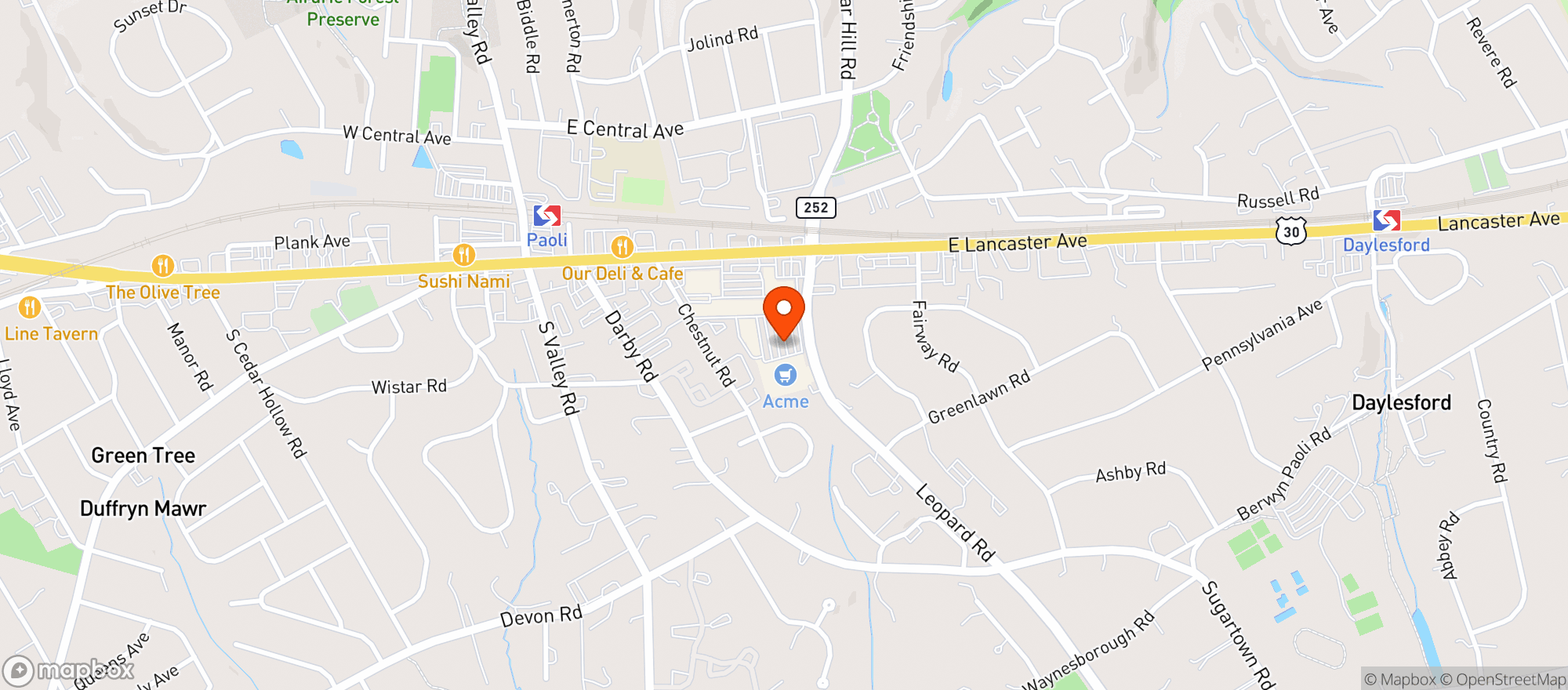 Map showing The Frosted Mug