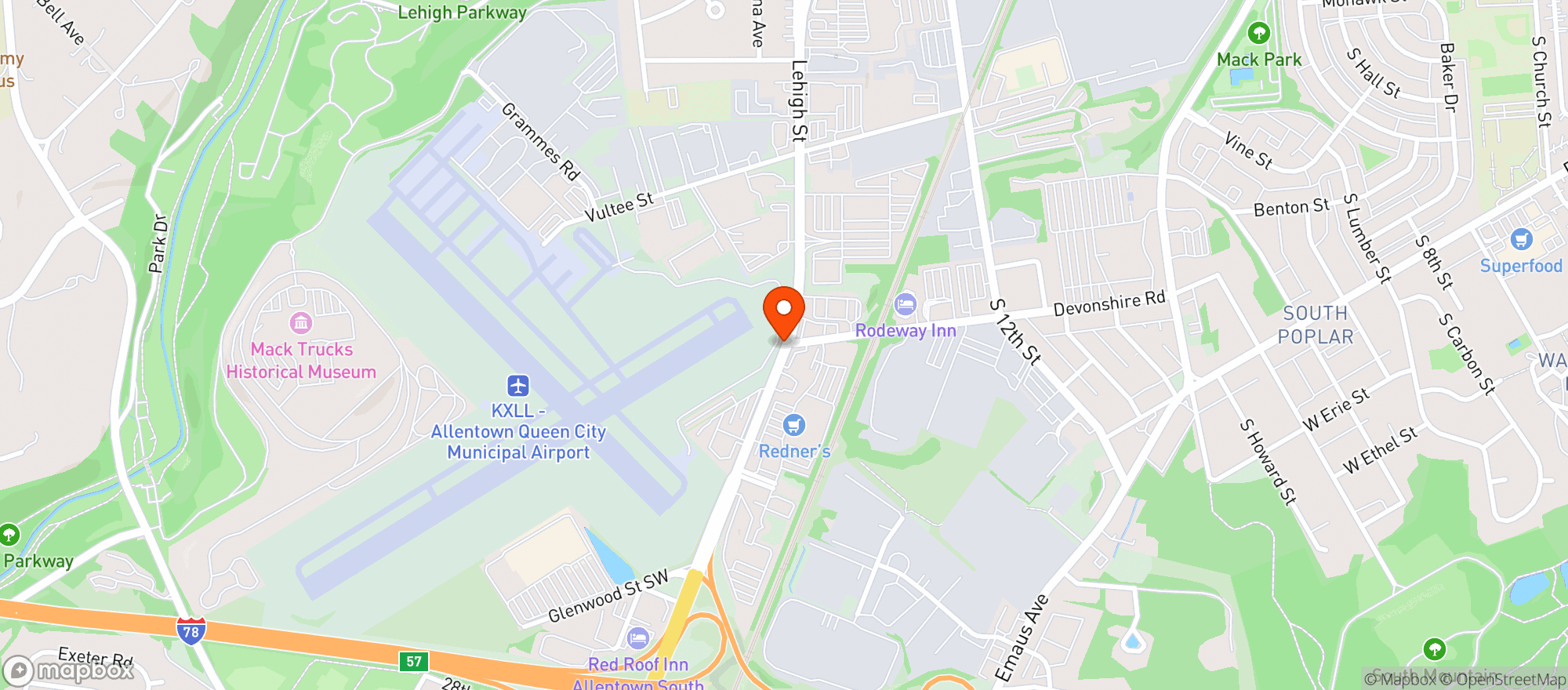 Map showing Redners Warehouse Market