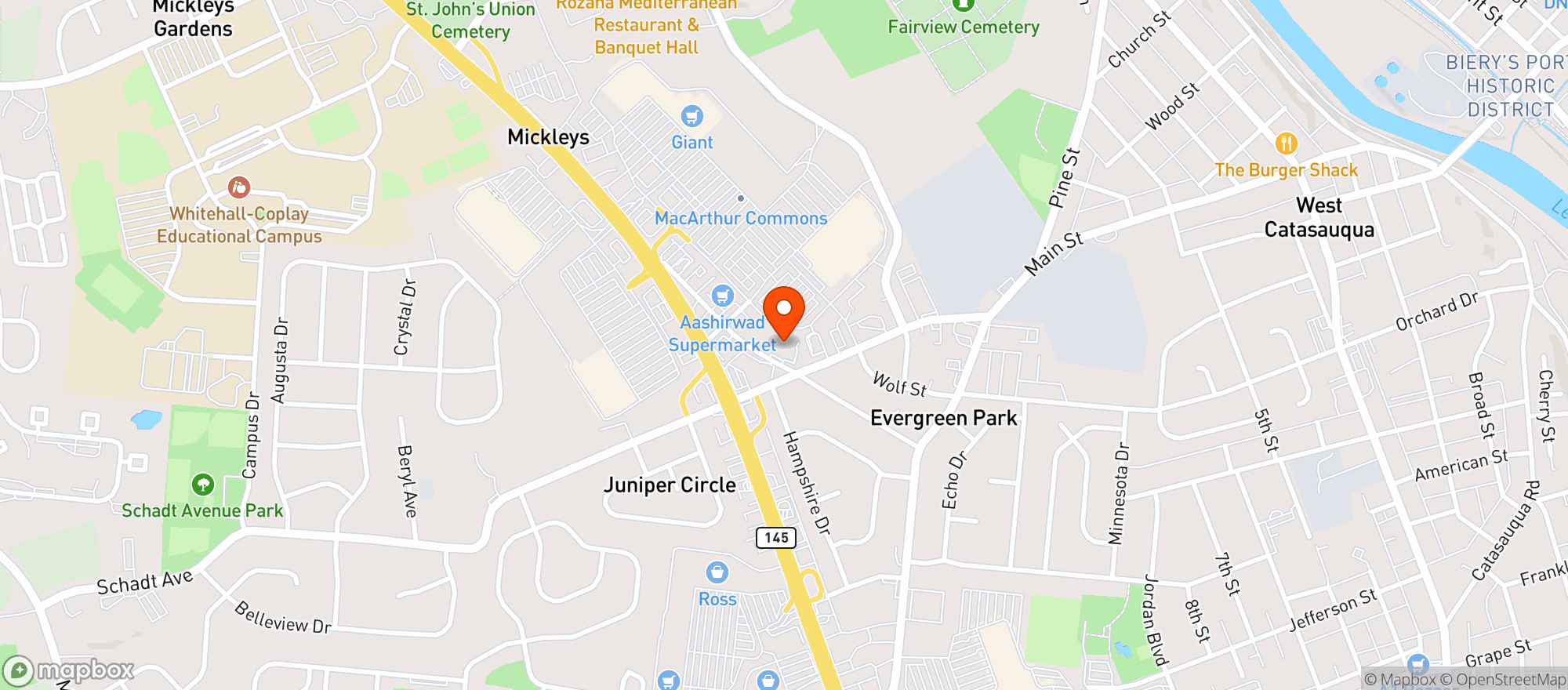 Map showing The Beer Man