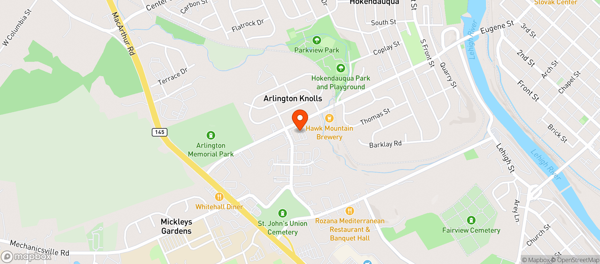 Map showing Palace Pizza
