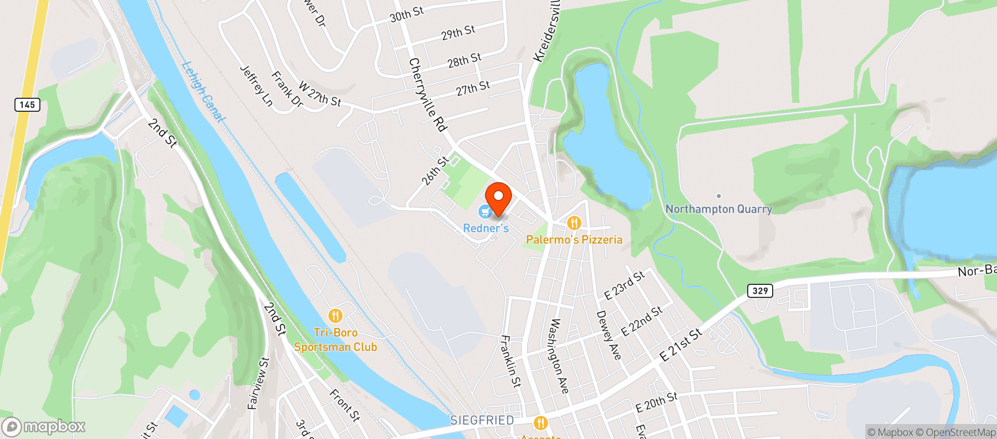 Map showing Redners Warehouse Market