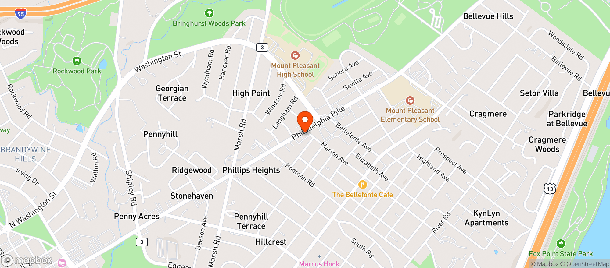 Map showing 388 Liquors