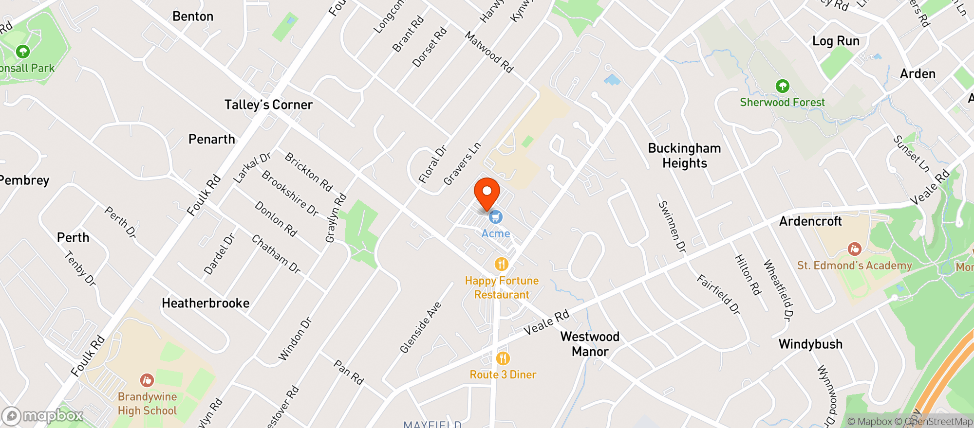 Map showing Branmar Liquors