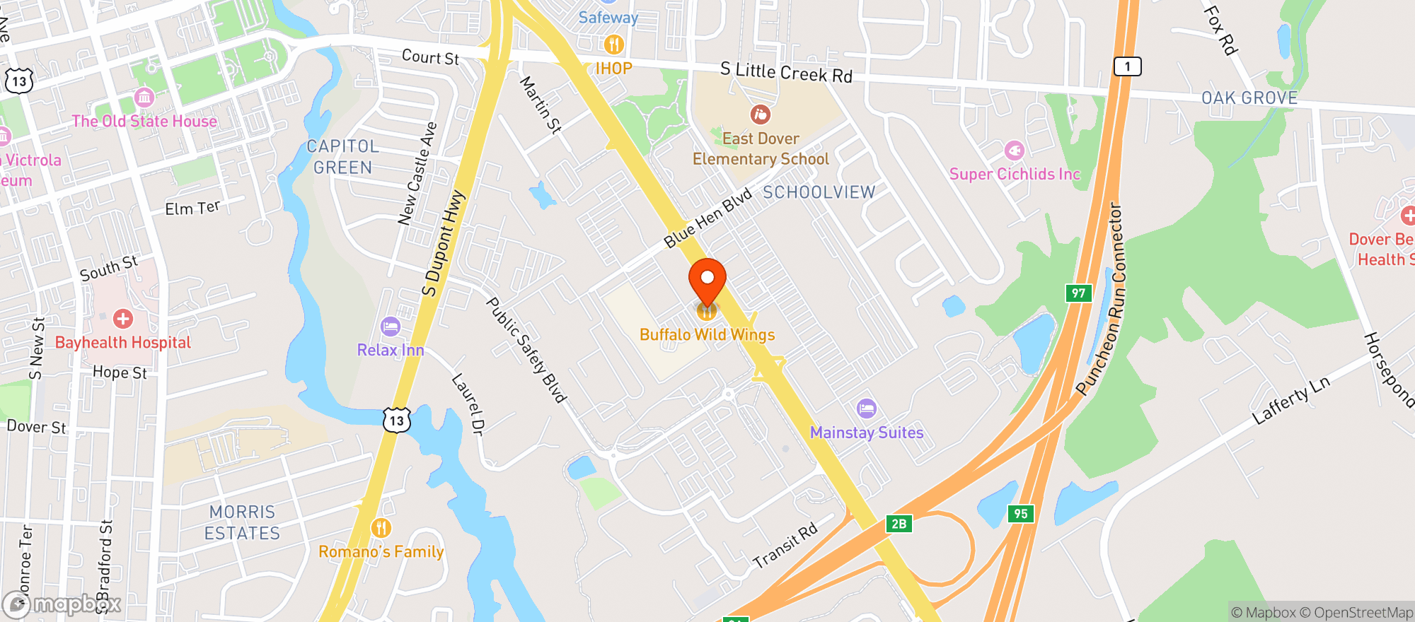 Map showing Buffalo Wild Wings Gril #3281