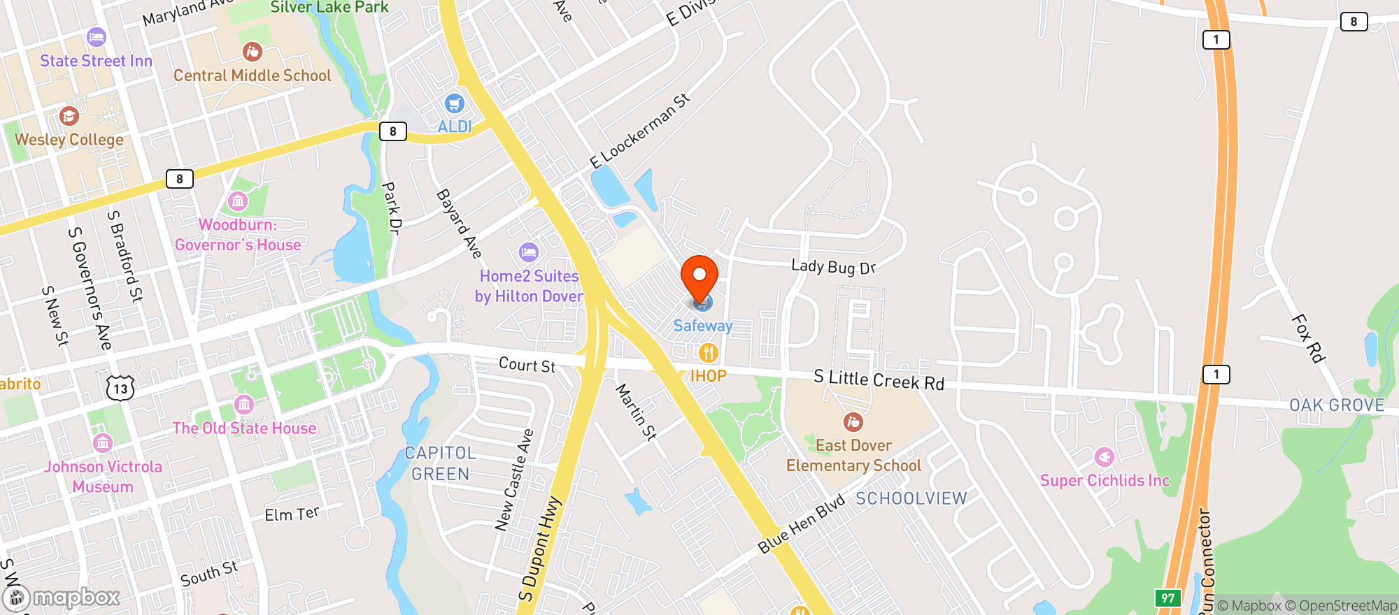 Map showing Safeway #1763