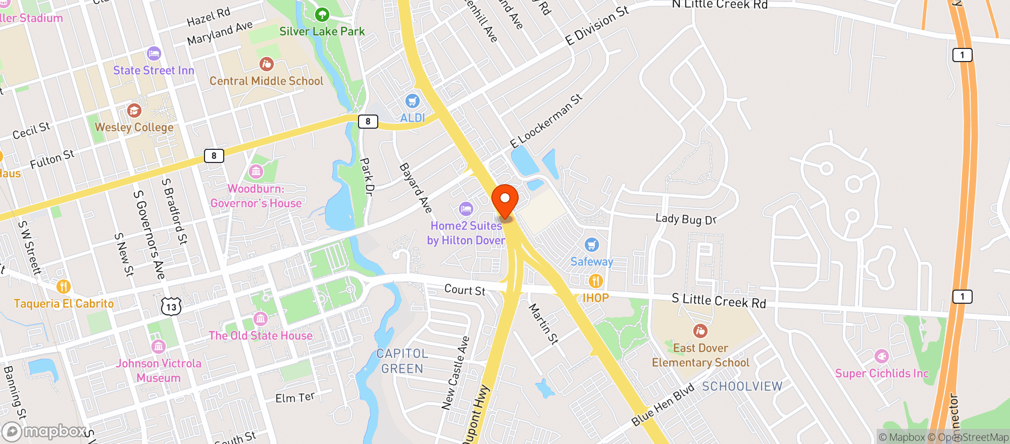 Map showing Happy 13 Liquors