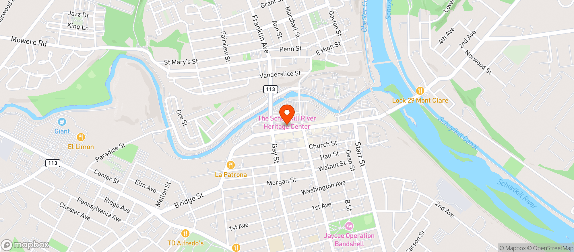 Map showing The Colonial Theatre