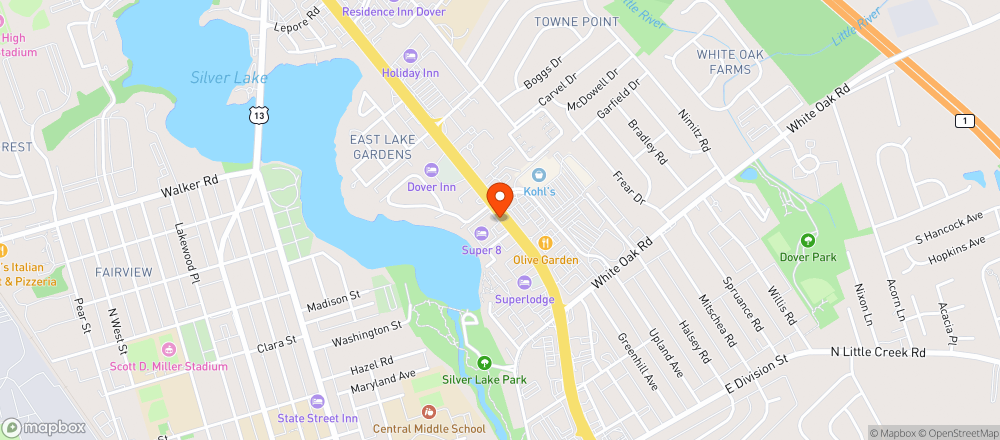 Map showing Super Nine Liquors