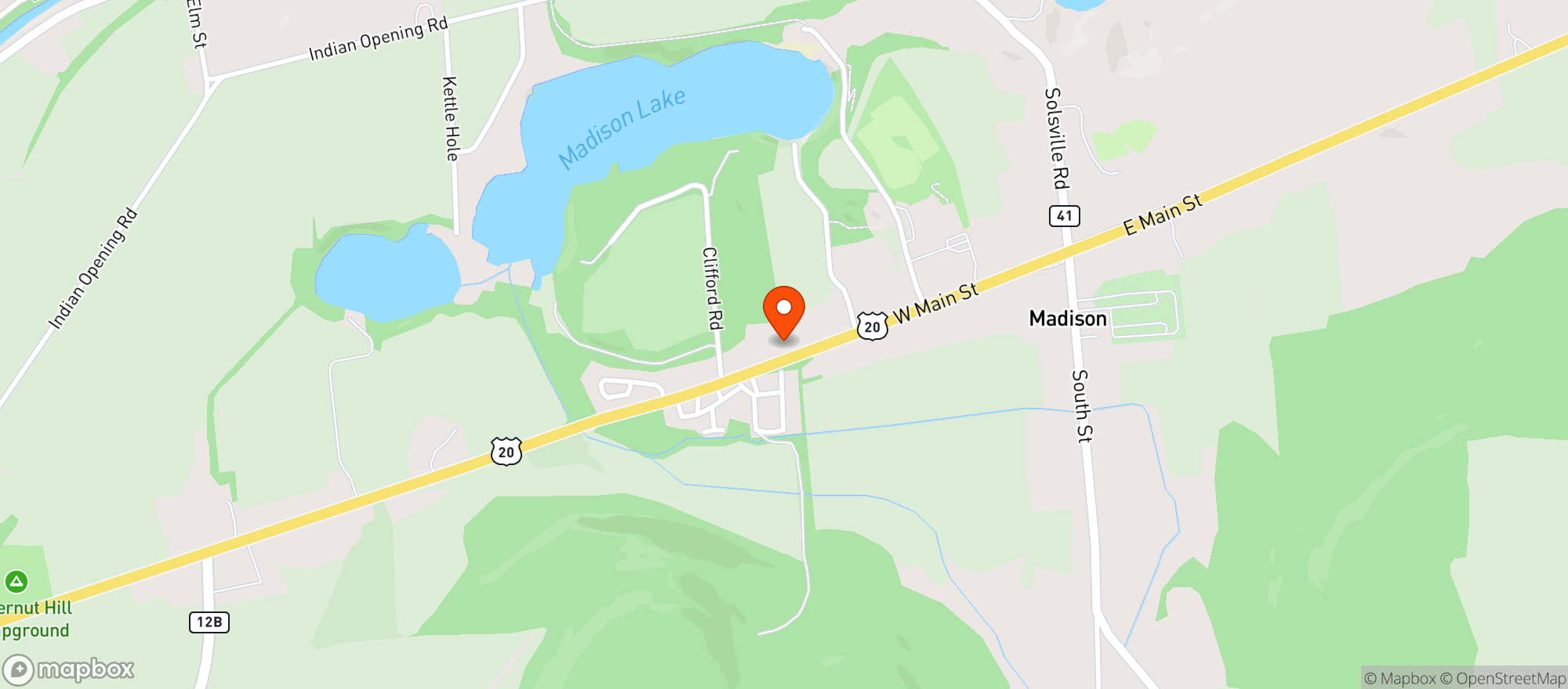 Map showing A N W E Z Mart