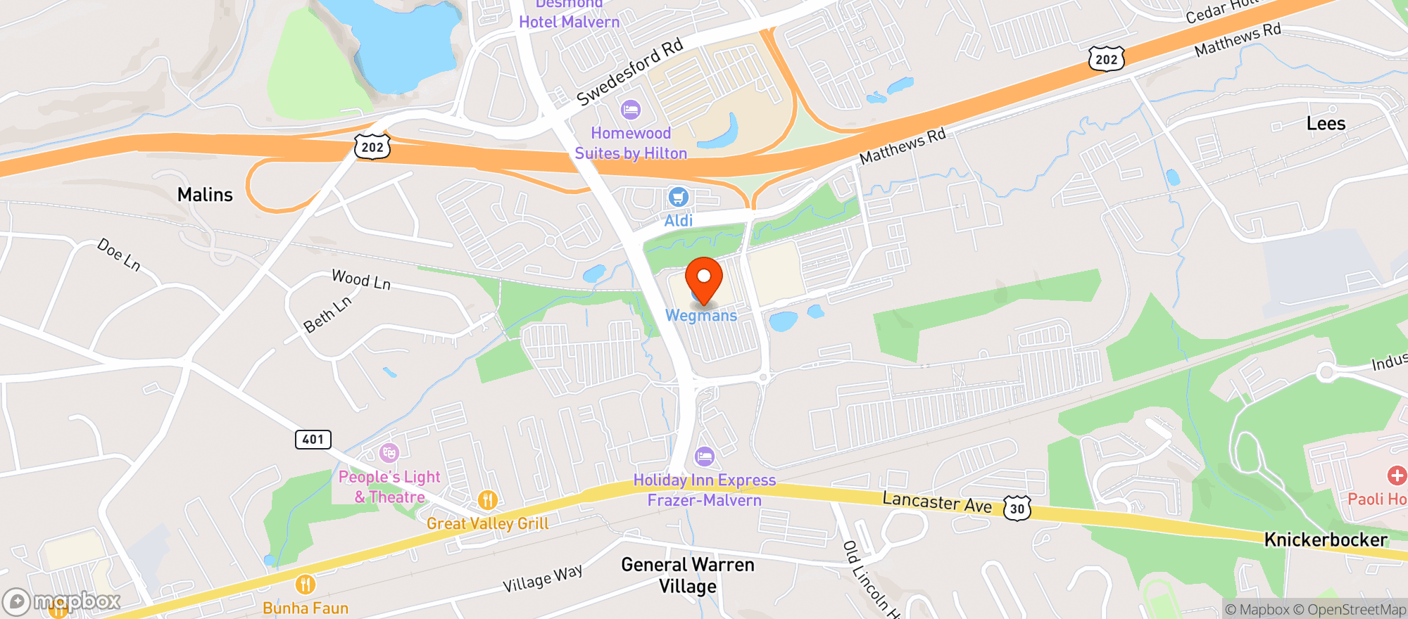 Map showing Wegmans