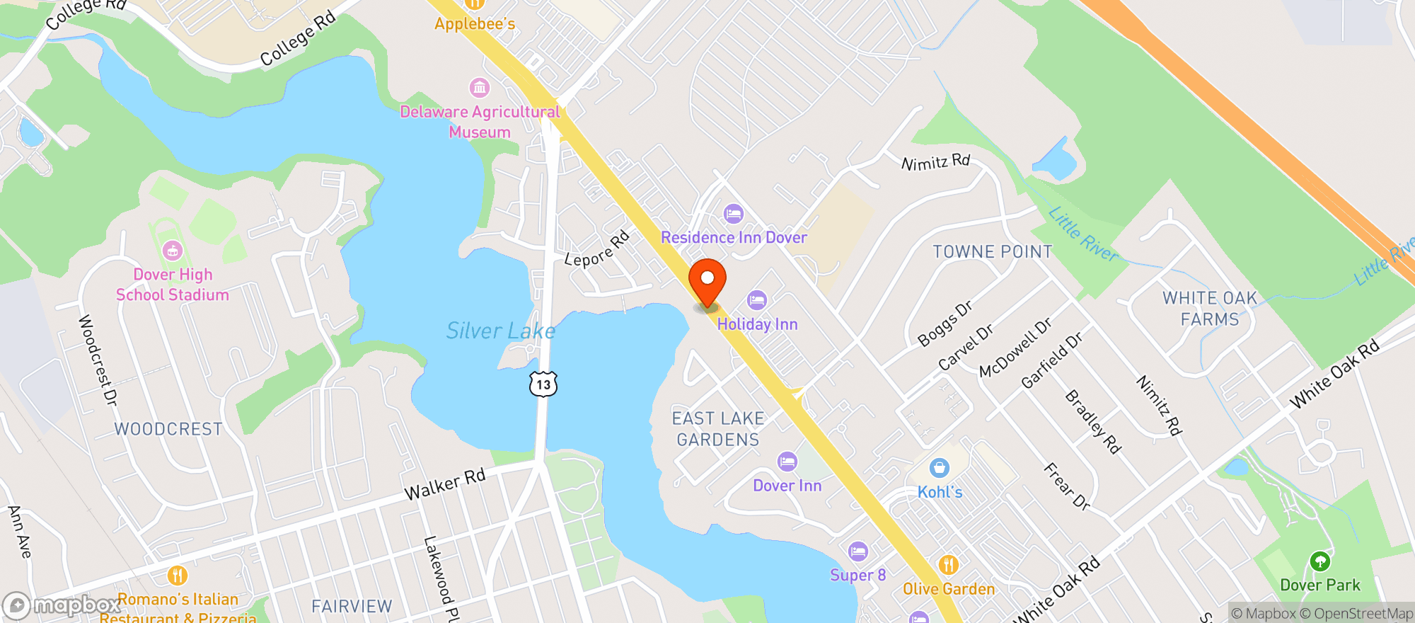 Map showing Lepores Liquor Mart