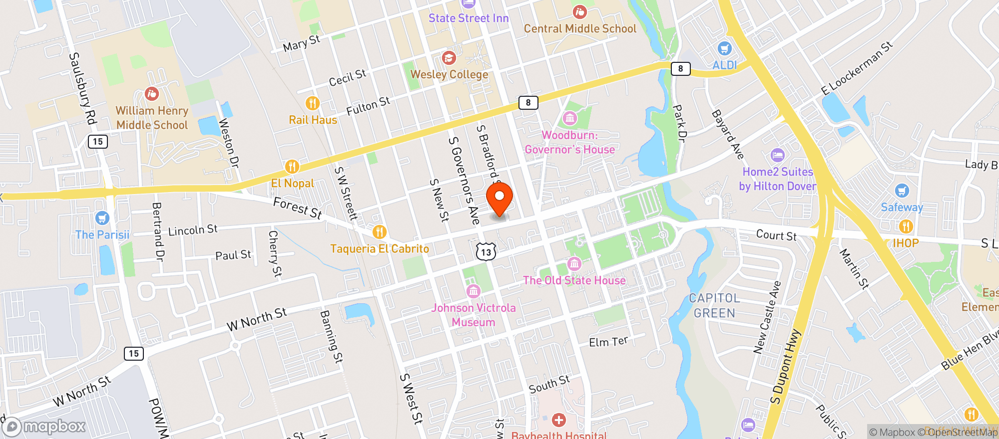 Map showing Irish Mikes Old Town Pub
