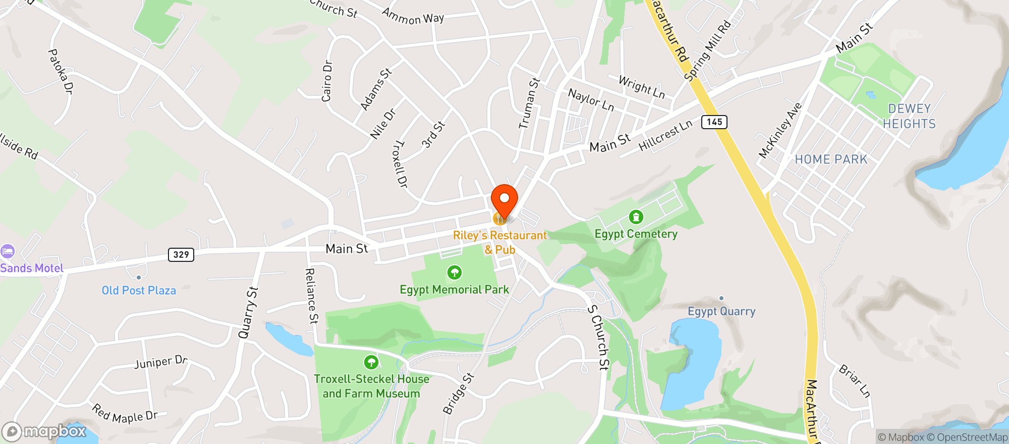 Map showing Rileys Restaurant & Pub