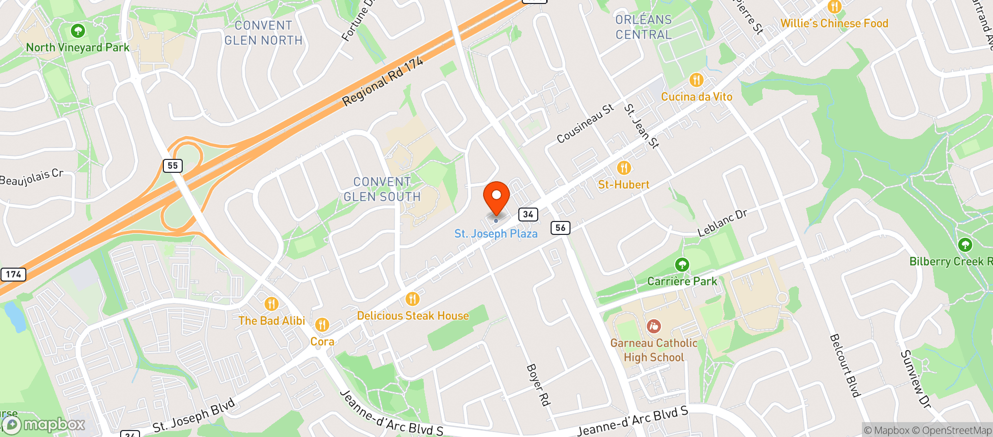 Map showing Gutsies Inc