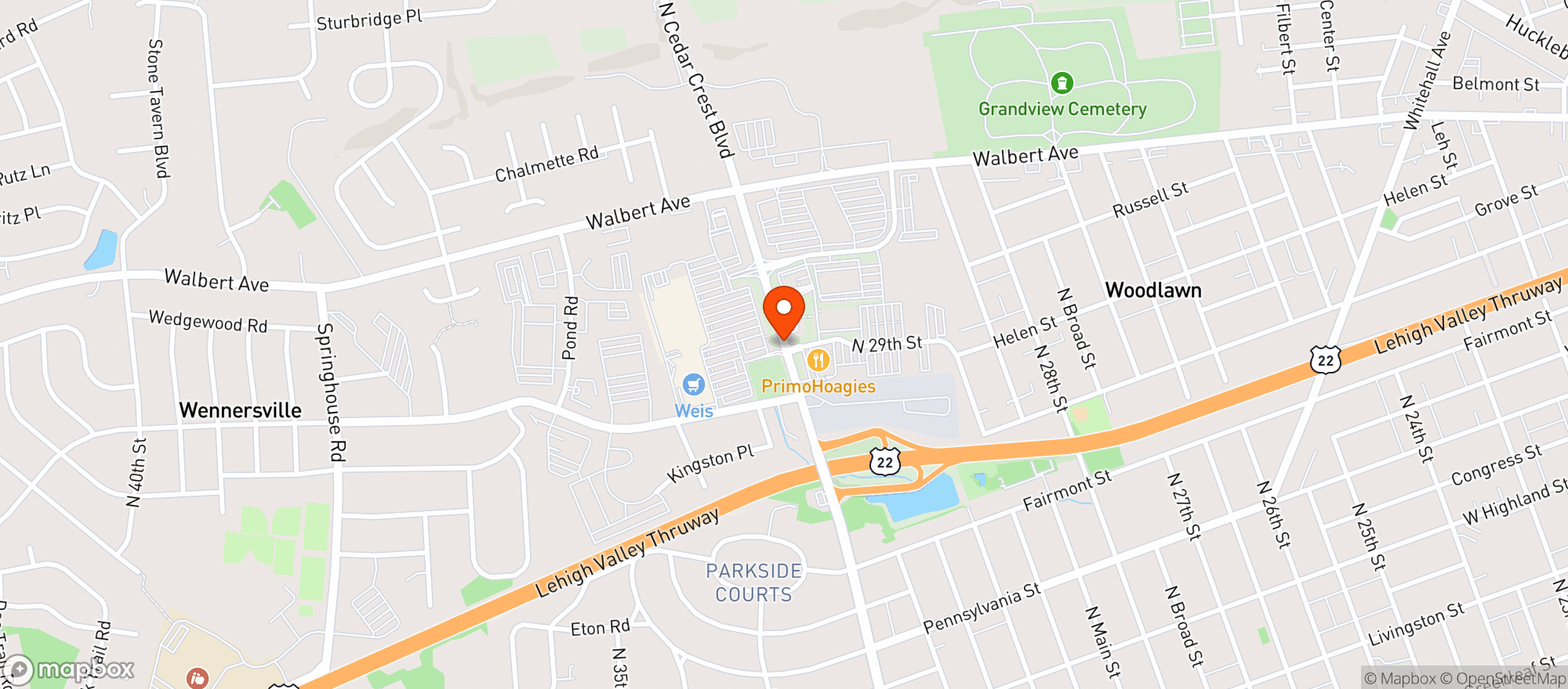 Map showing Weis Market