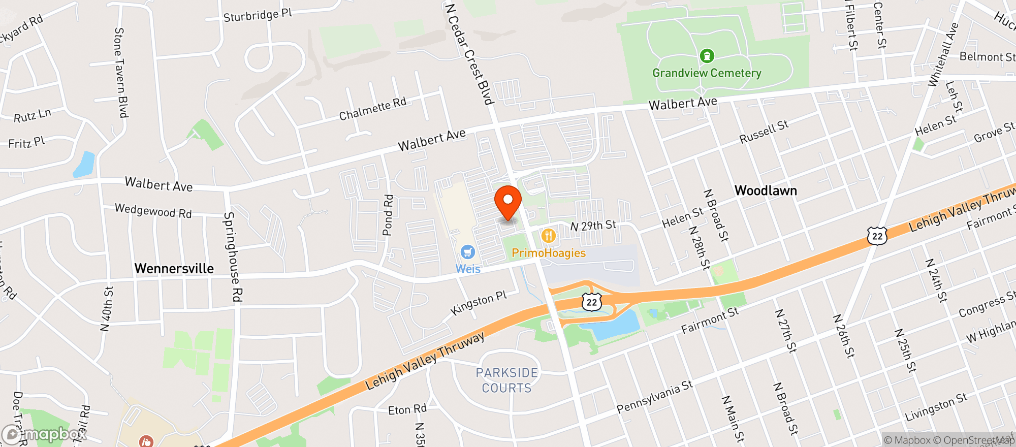 Map showing Applebee's Grill + Bar