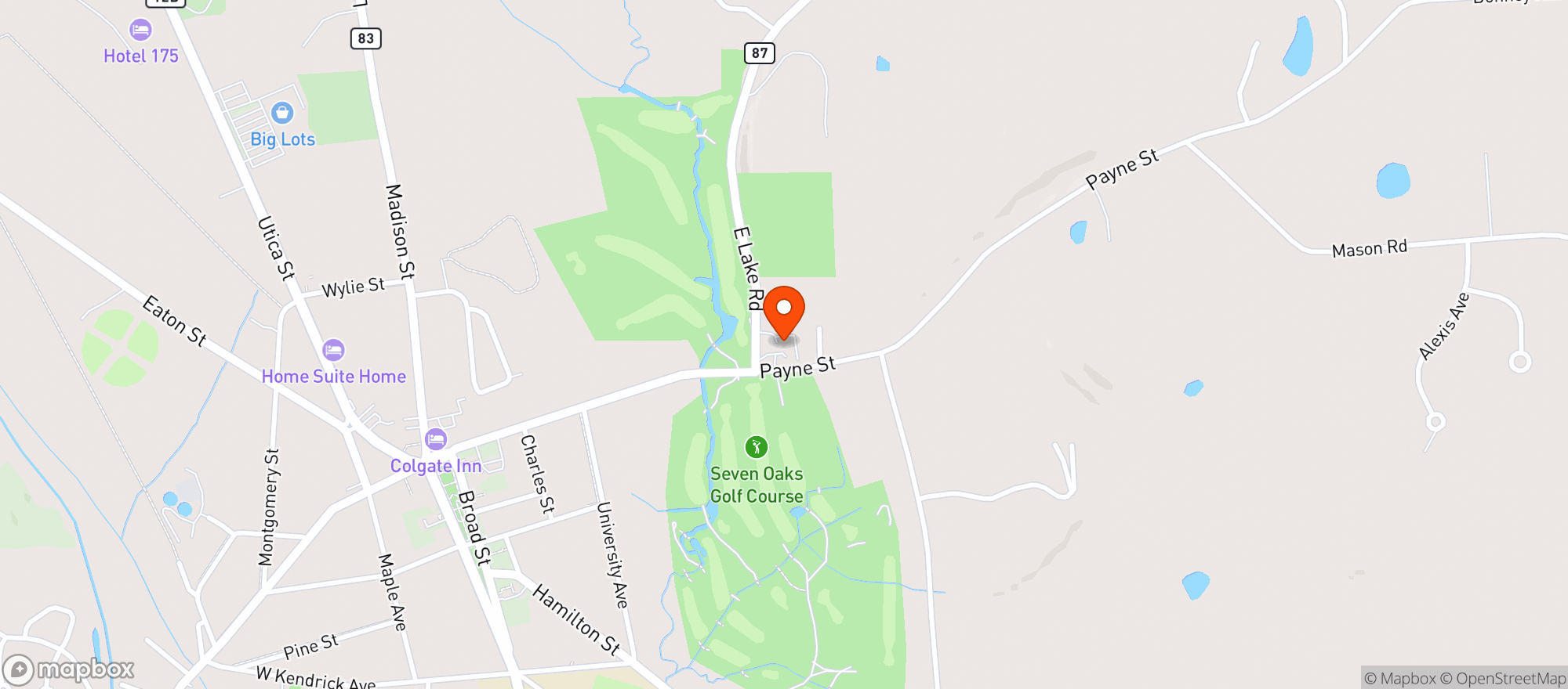 Map showing Seven Oaks Clubhouse