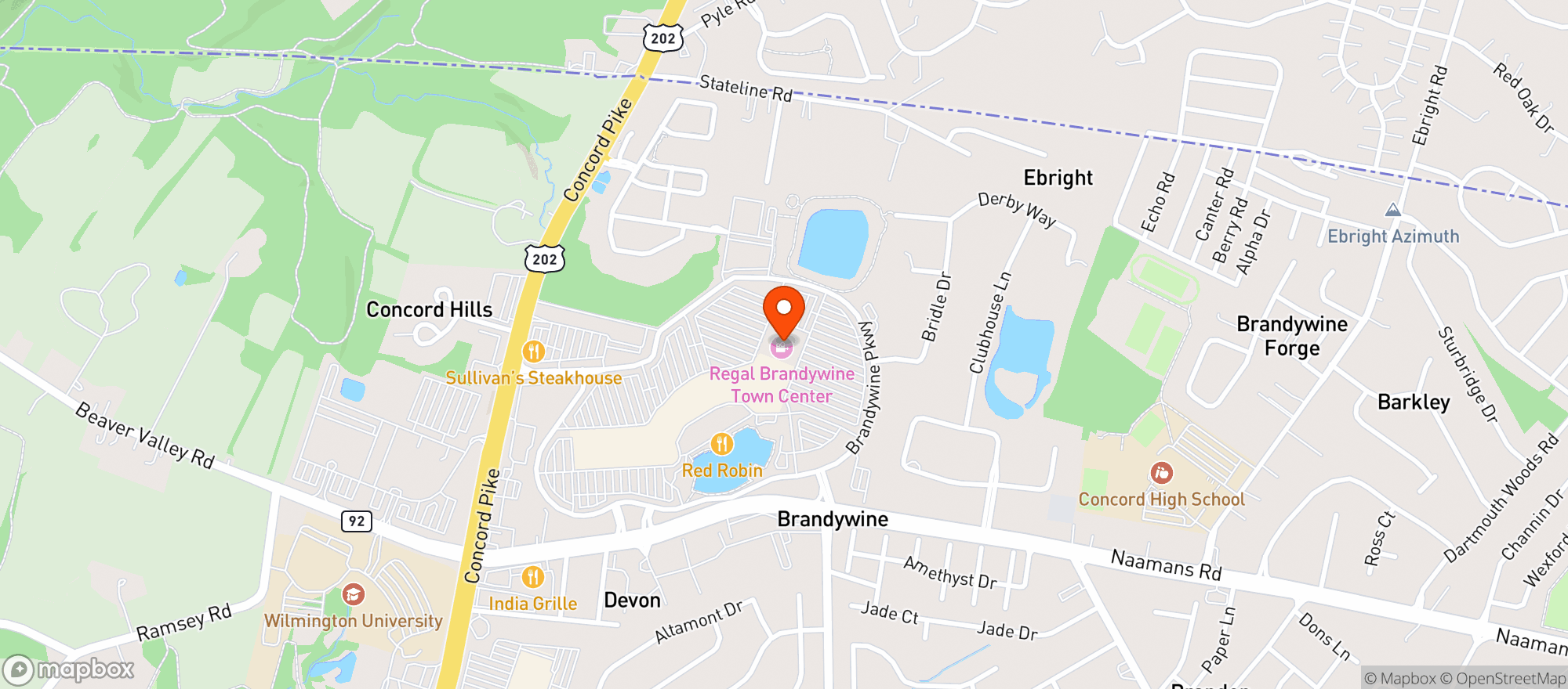 Map showing Brandywine Town Center #509