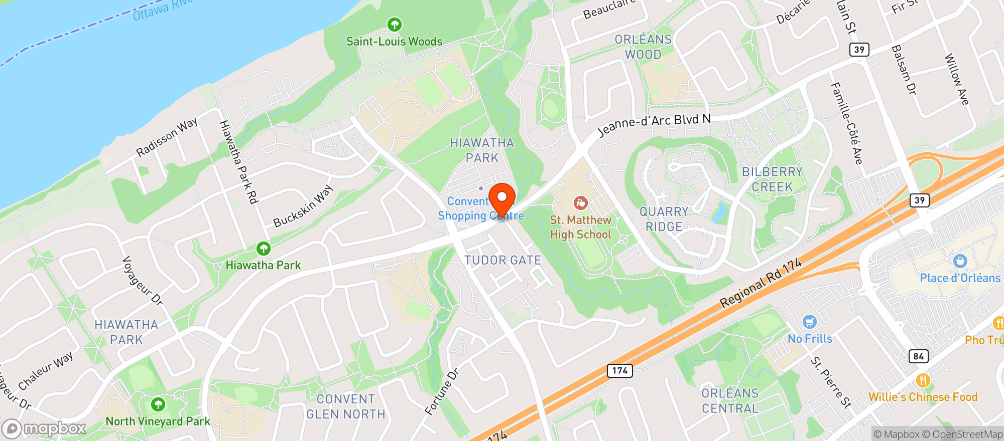 Map showing Metro Convent Glen Mall