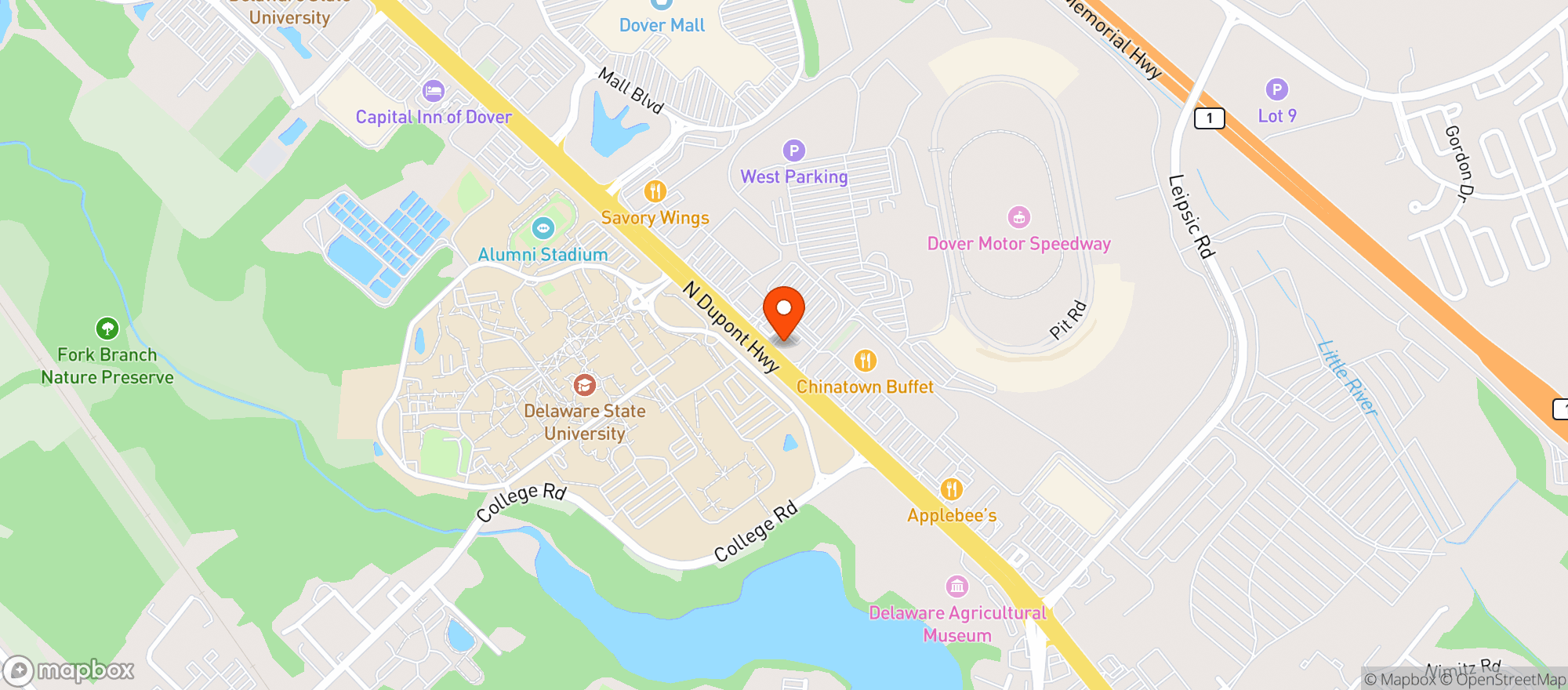 Map showing Vitamin Shoppe - Dover